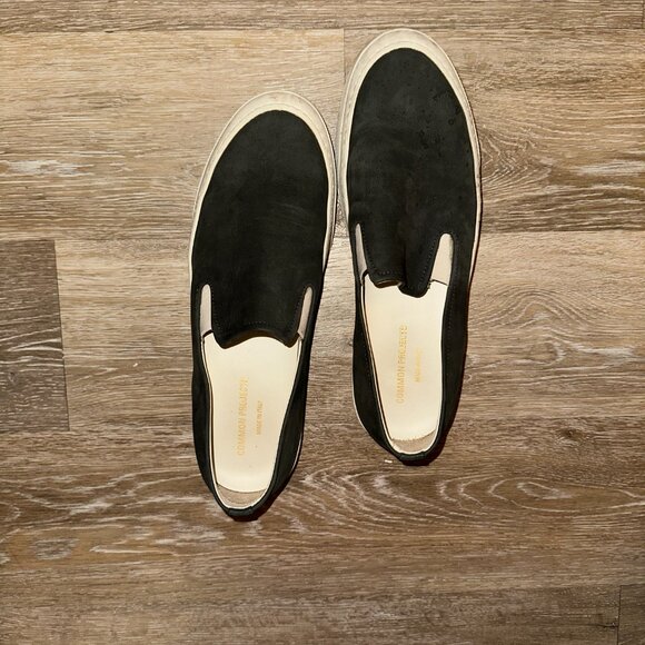 Grey Common Projects Suede Slip-Ons Men's Sneakers - Picture 3 of 4